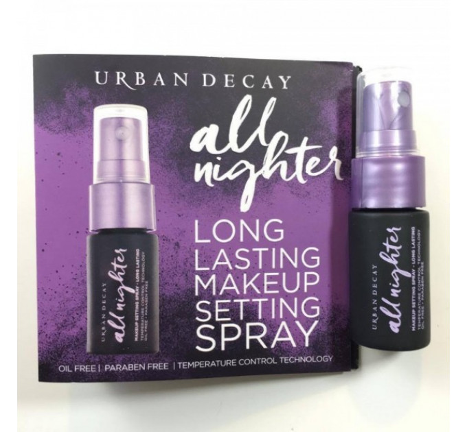 Urban Decay All Nighter Long Lasting Makeup Setting Spray Travel Size cпрей для закріплення макіяжу для всіх типів шкіри (міні)
